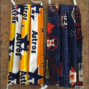 Homemade Astros cloth masks bundle of 2.